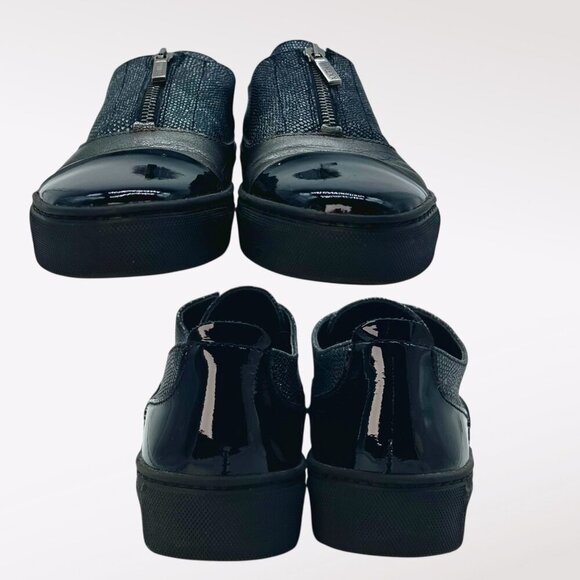 The Flexx Metallic Zip Front Slip-On Sneakers Black Gray Size 8.5 - Picture 7 of 10